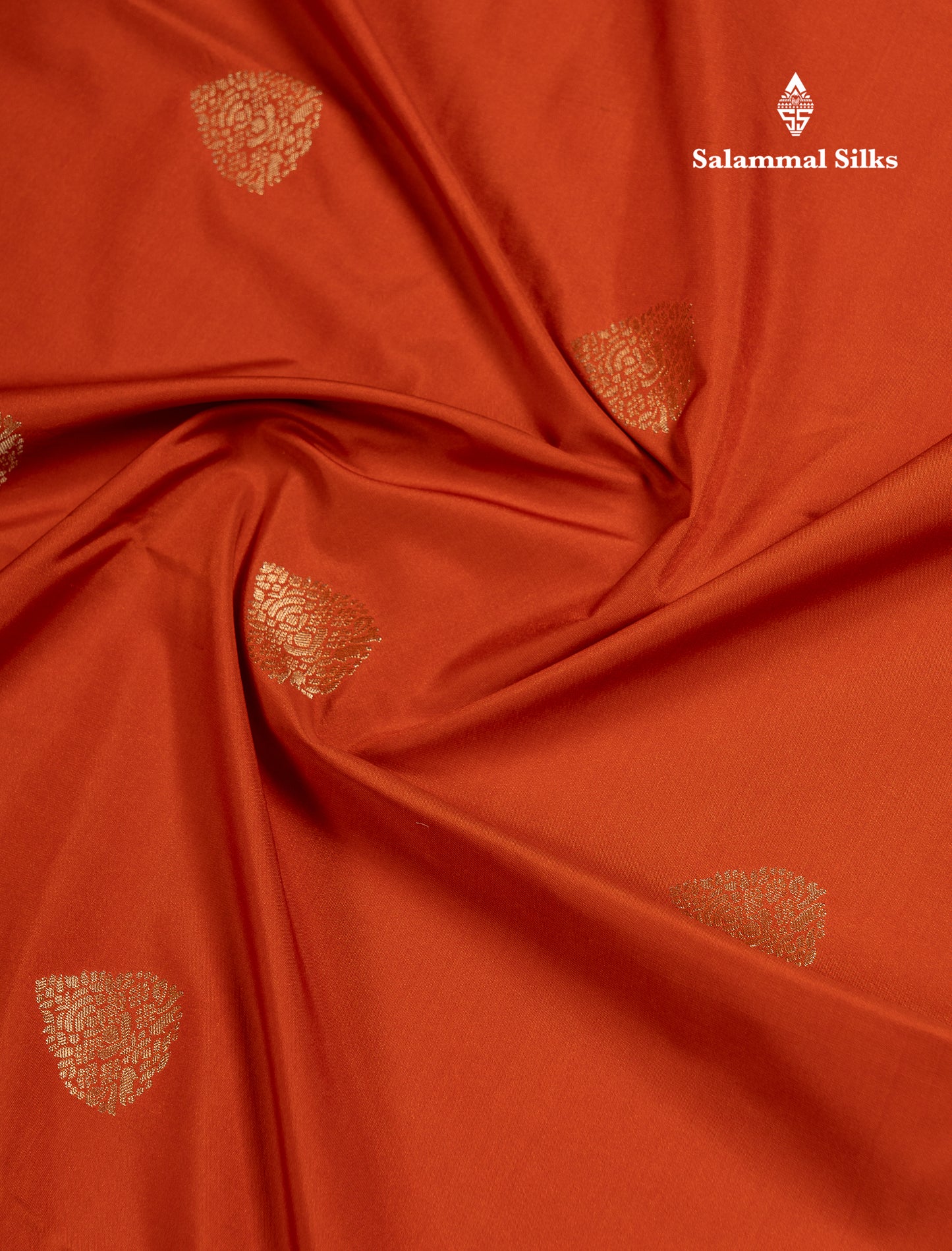 Beautiful Rust Orange Semi Silk Saree With Contrast Dark Brown Traditional Border