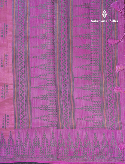 Beautiful Reddish Maroon Semi Raw Silk Saree With Fancy Border
