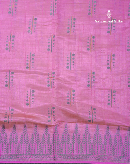Beautiful Reddish Maroon Semi Raw Silk Saree With Fancy Border