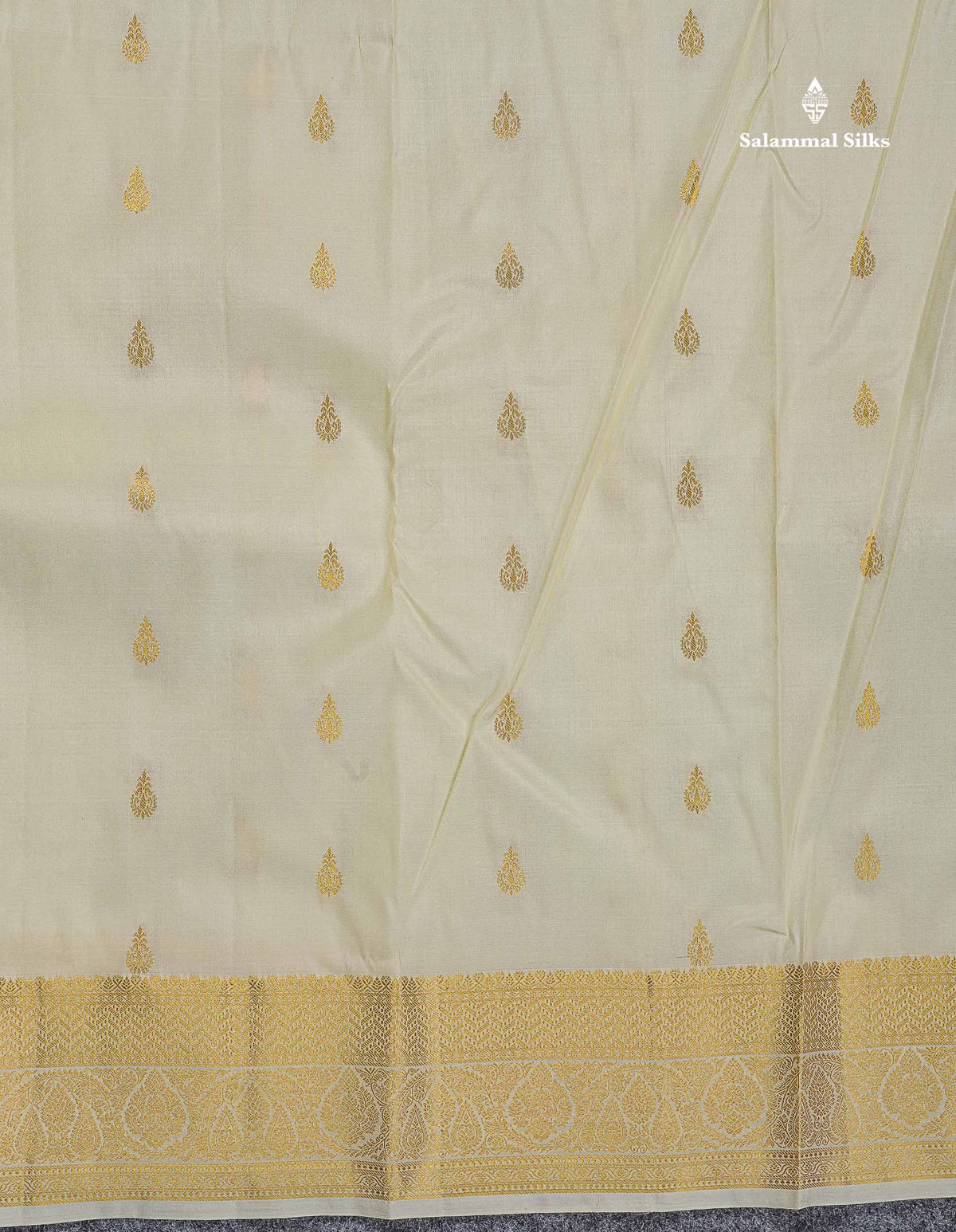 Pure Kanjivaram Silk Saree - Half White Colour Body With Zari Butta & Contrast Pink Blouse