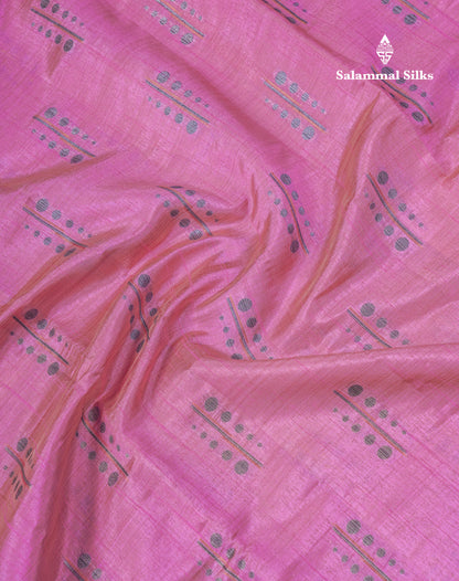 Beautiful Reddish Maroon Semi Raw Silk Saree With Fancy Border