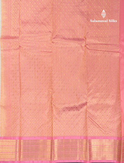 Beautiful White Pure Kanjivaram Silk Saree With Contrast Baby Pink Traditional Border