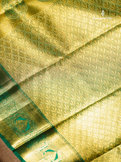Neon Green Grand Puremix Silk Saree With Green Blouse