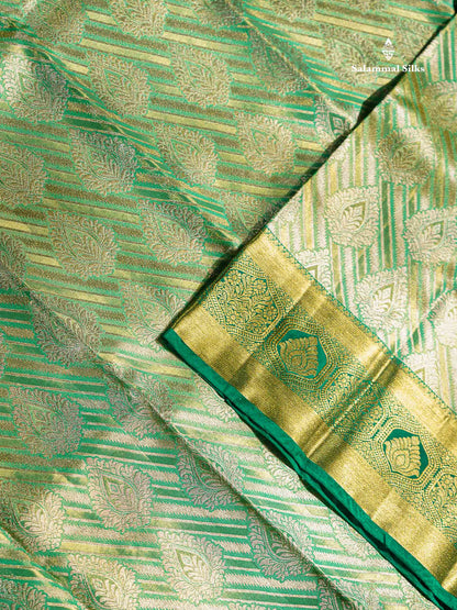 Neon Green Grand Puremix Silk Saree With Green Blouse
