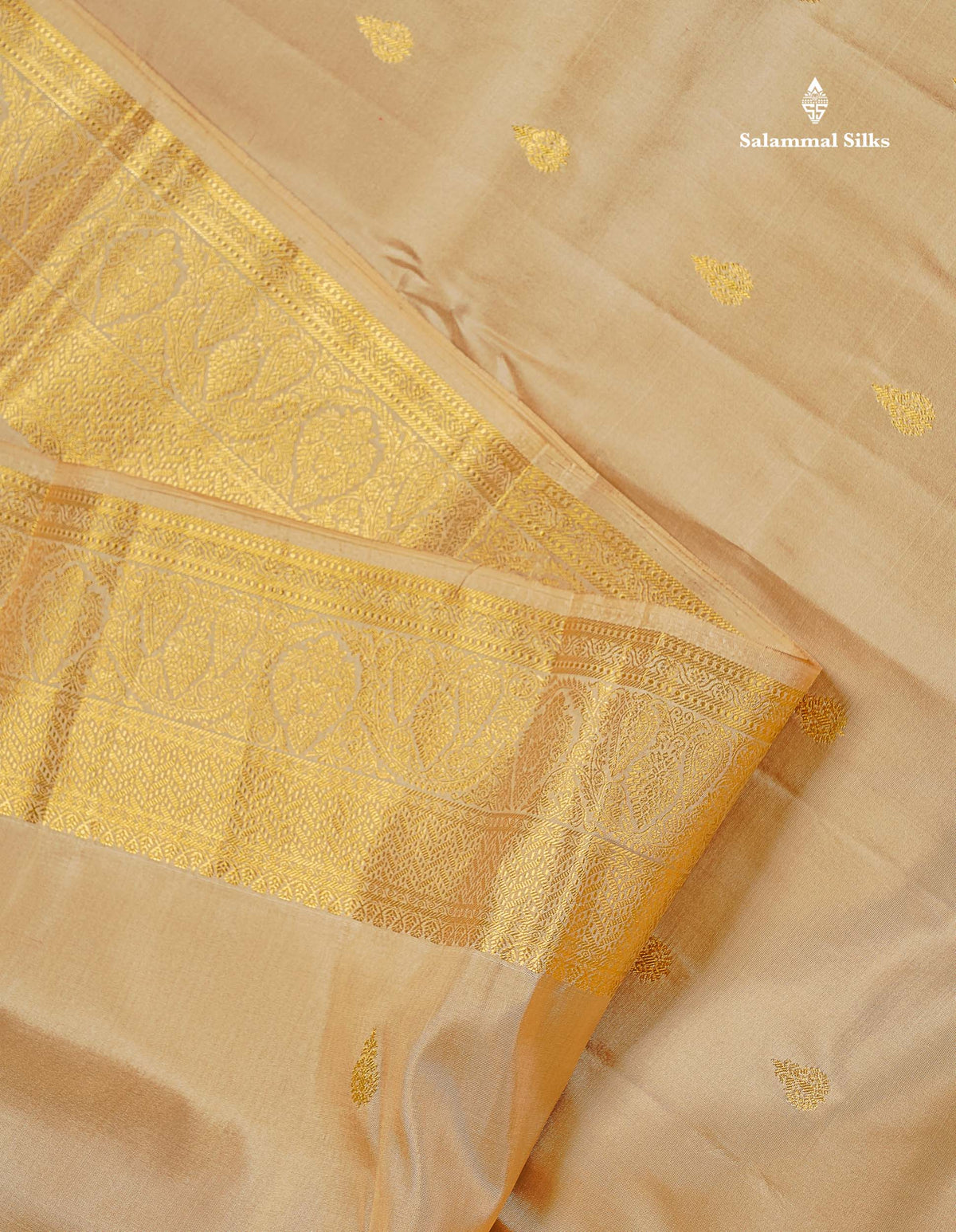 Pure Kanjivaram Silk Saree - Half White Colour Body With Zari Butta & Contrast Pink Blouse