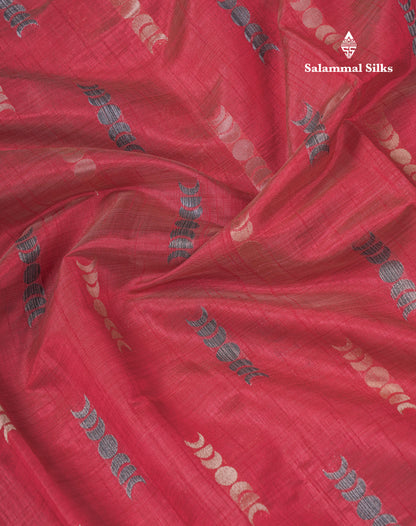 Beautiful Light Pink Semi Raw Silk Saree With Fancy Border