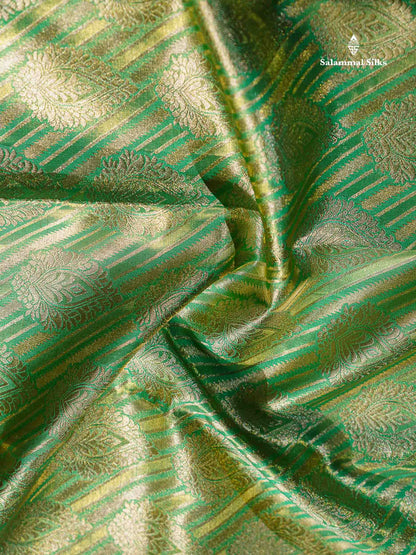 Neon Green Grand Puremix Silk Saree With Green Blouse