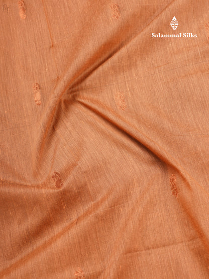 Light Brown Kalyani Cotton Saree With Contrast Black Border