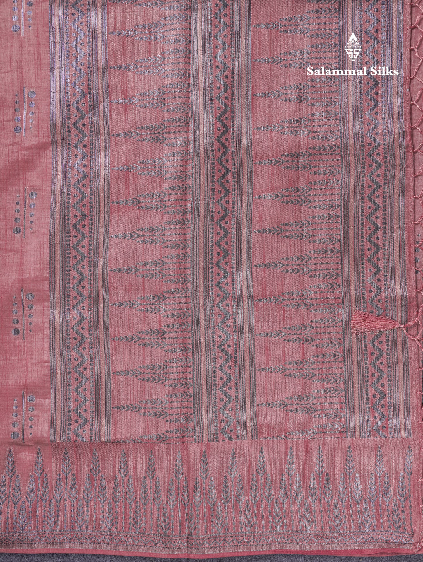 Beautiful Reddish Maroon Semi Raw Silk Saree With Fancy Border