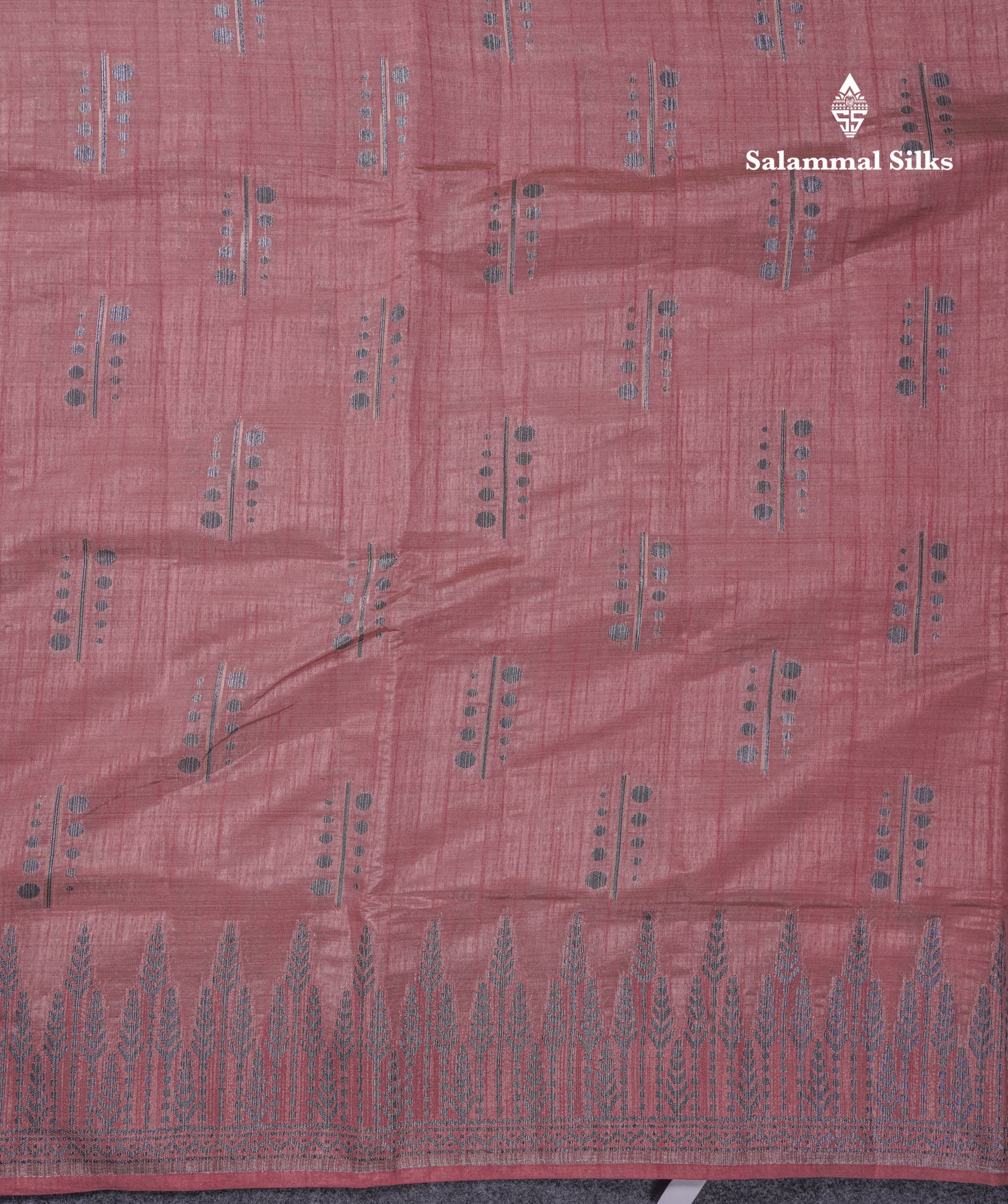 Beautiful Reddish Maroon Semi Raw Silk Saree With Fancy Border
