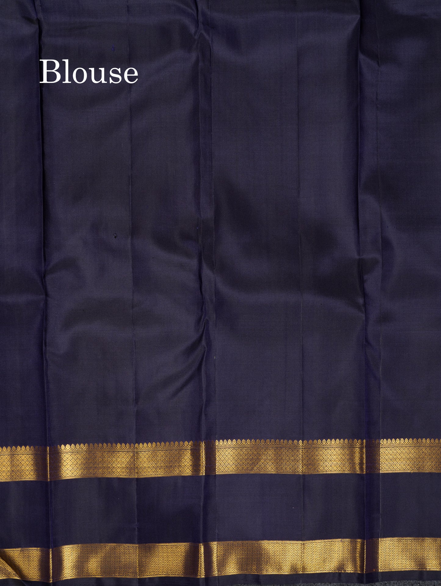 Beautiful Dark Navy Blue Pure Kanjivaram Silk Saree With Traditional Double Border