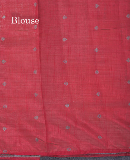 Beautiful Reddish Maroon Semi Raw Silk Saree With Fancy Border