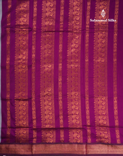 Grey White Kalyani Cotton Saree With Contrast Magenta Border