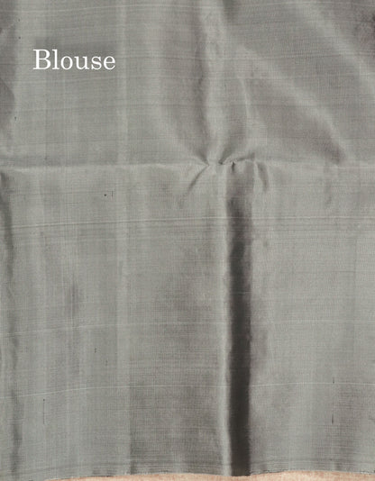 Beautiful Bottle Green Pure Kanjivaram Soft Silk Saree With Contrast Grey Border
