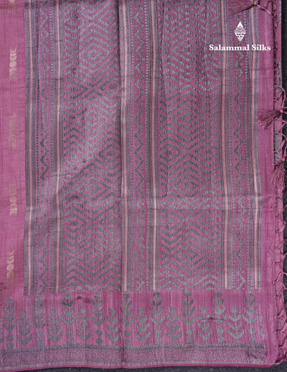Beautiful Light Pink Semi Raw Silk Saree With Fancy Border