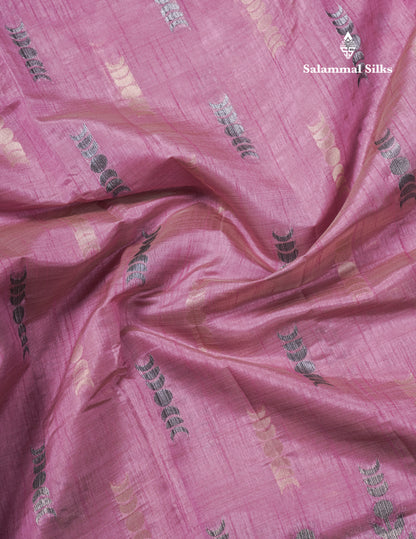 Beautiful Light Pink Semi Raw Silk Saree With Fancy Border
