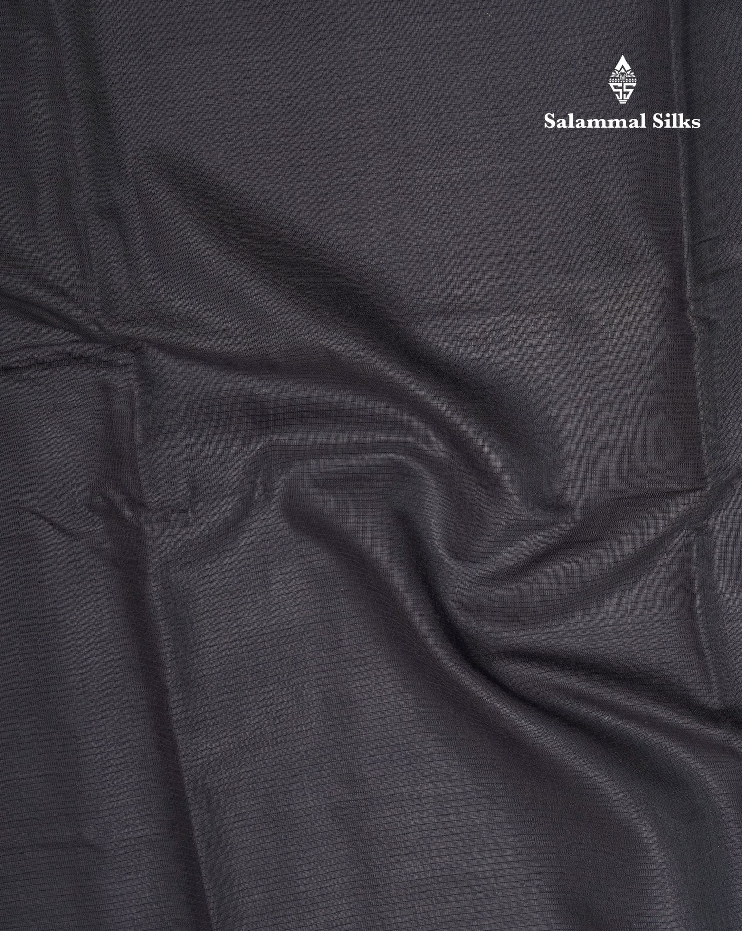 Black Beautiful Horizontal Lines Cotton Mix Fancy Saree With Silver Zari Temple Border