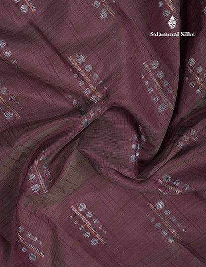 Beautiful Reddish Maroon Semi Raw Silk Saree With Fancy Border