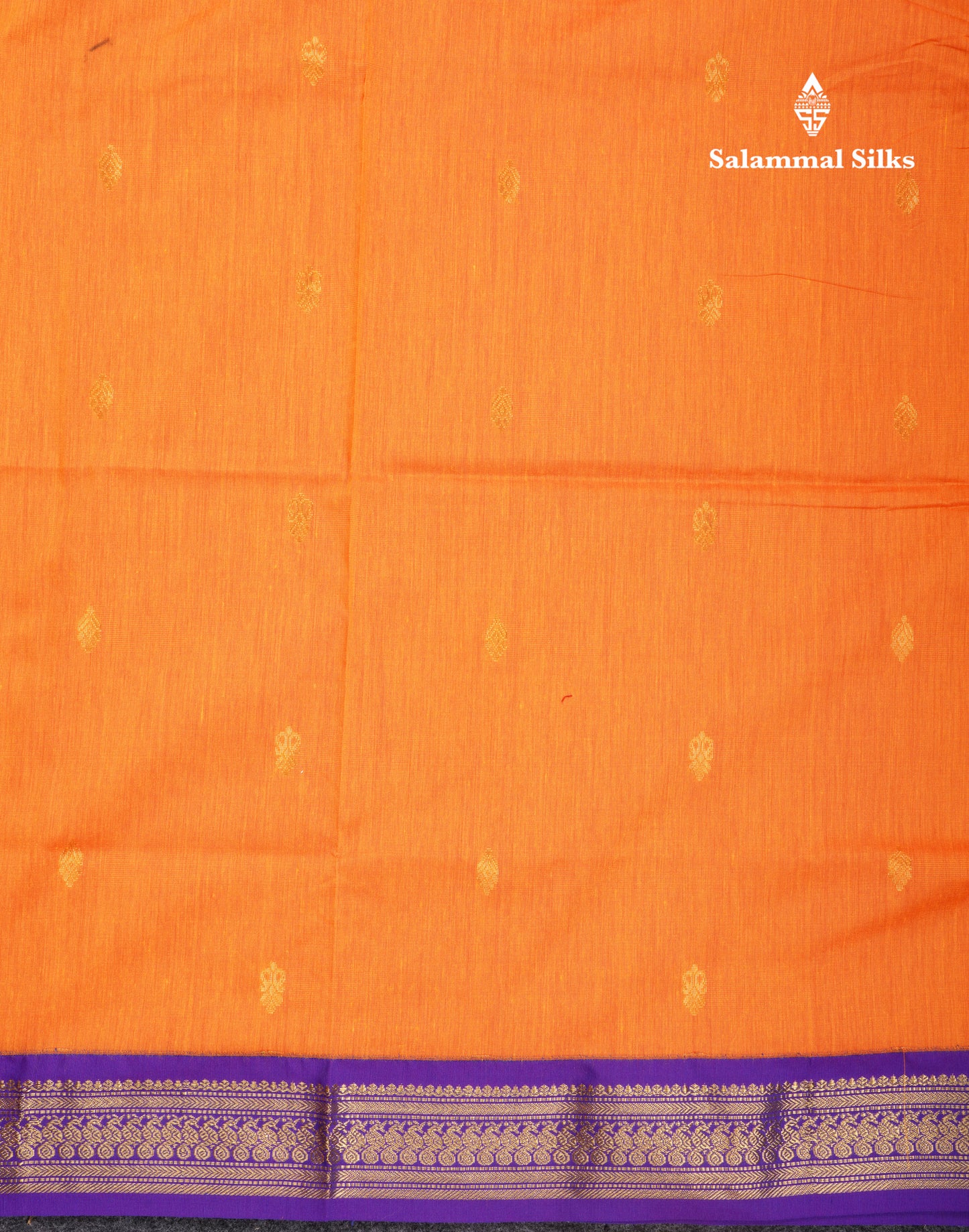 Mango Yellow Kalyani Cotton Saree With Violet Border