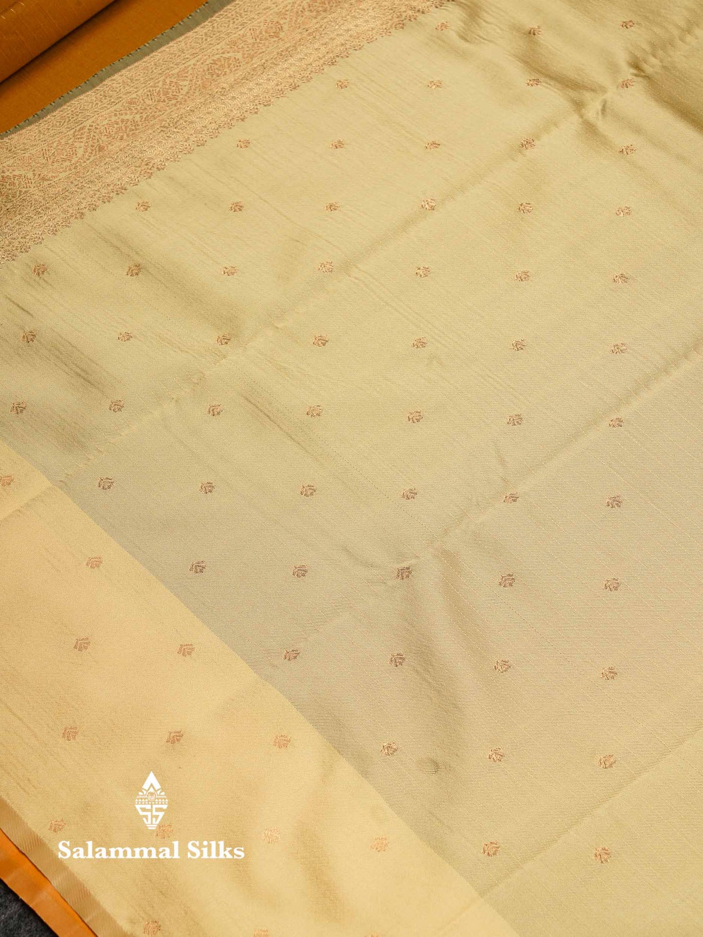 Beautiful Bottle Green Checks And Small Buttas Semi Silk Saree With Baby Pink Traditional Double Border