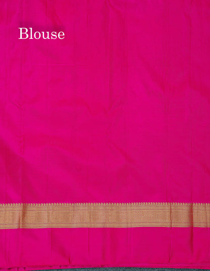 Pure Kanjivaram Silk Saree - Mustard Yellow Colour Body With Mango Butta & Ganga Jamuna Border