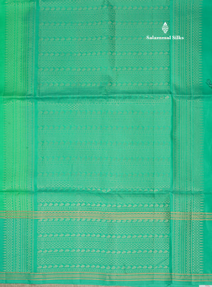 Beautiful Light Green Pure Kanjivaram Soft Silk Saree With Contrast Rexsona Border