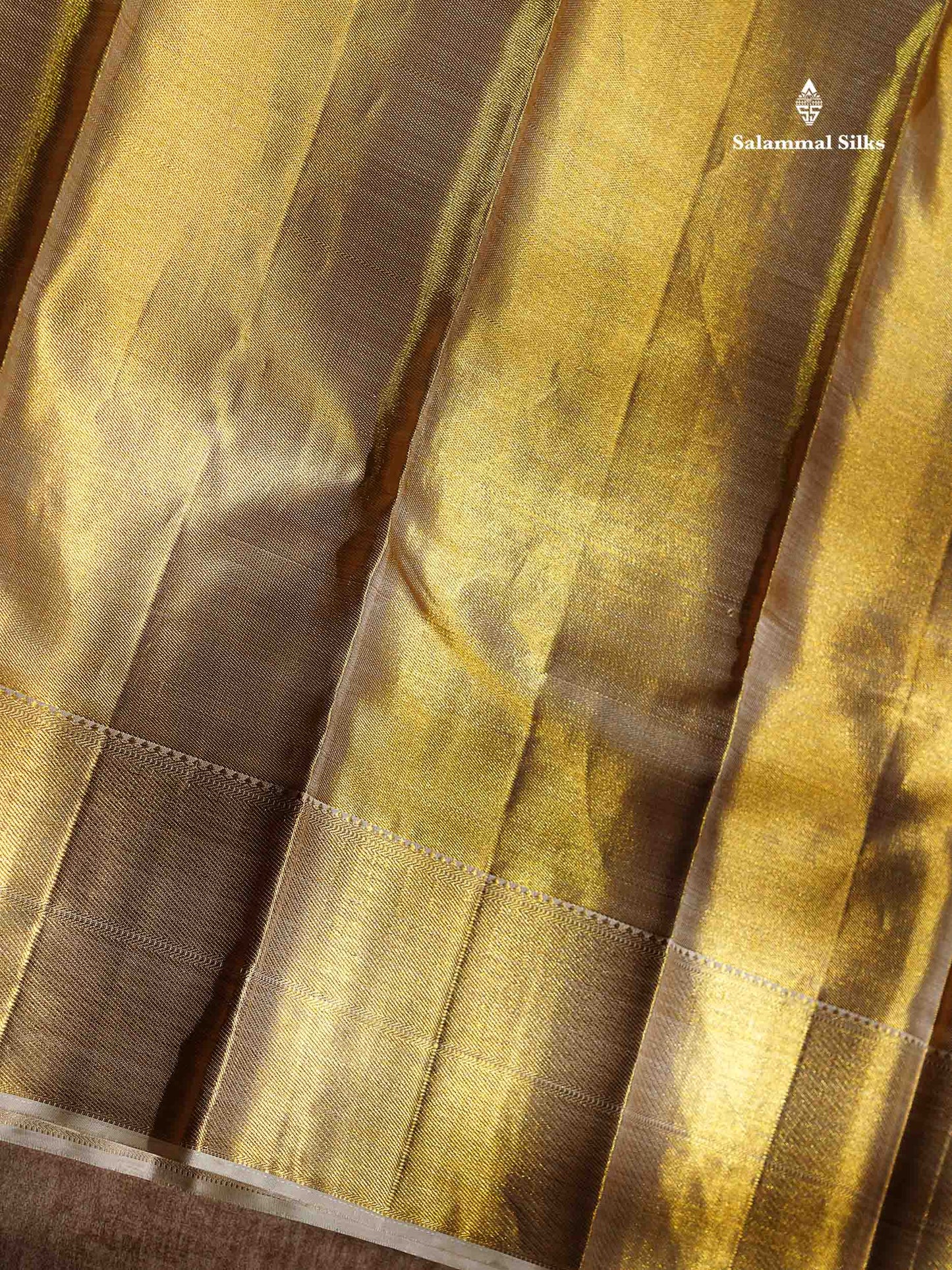 Beautiful Gold Tissue Plain Bridal Pure Kanjivaram Silk Saree With Traditional Border