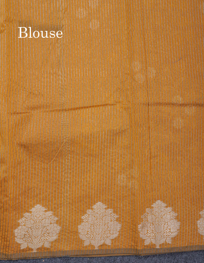 Navy Blue Embroidery Work Cotton Mix Saree With Floral Fancy Border