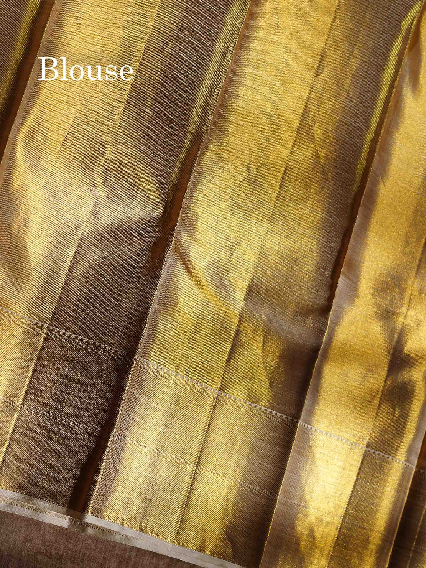 Beautiful Gold Tissue Plain Bridal Pure Kanjivaram Silk Saree With Traditional Border