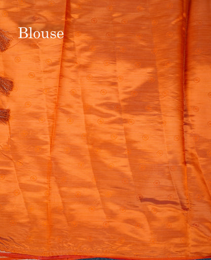 Beautiful Blue Semi Raw Silk Saree With Fancy Border
