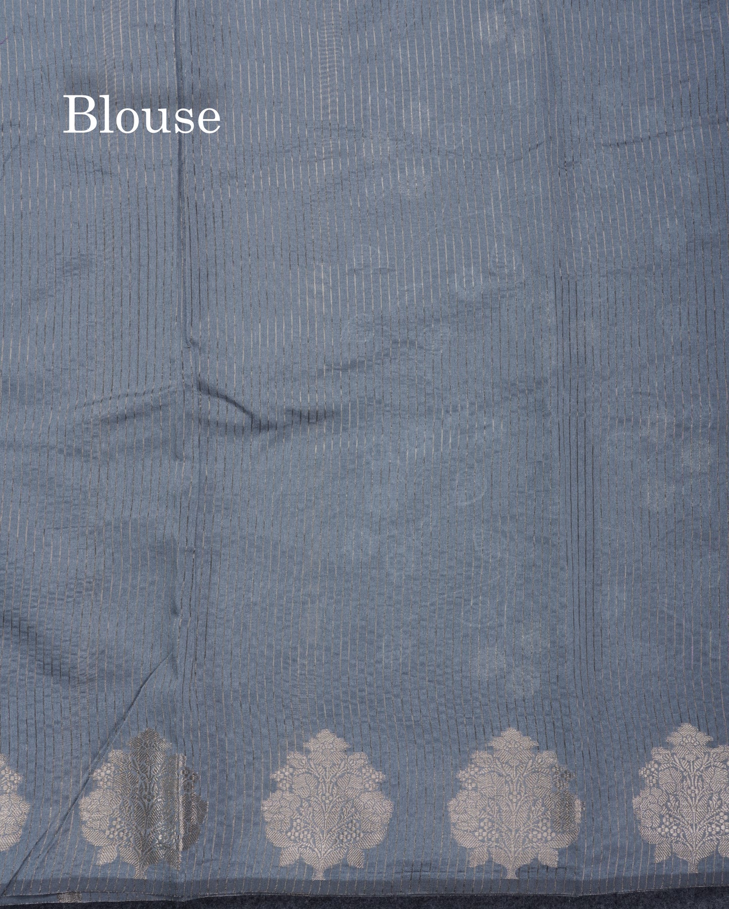 Navy Blue Embroidery Work Cotton Mix Saree With Floral Fancy Border