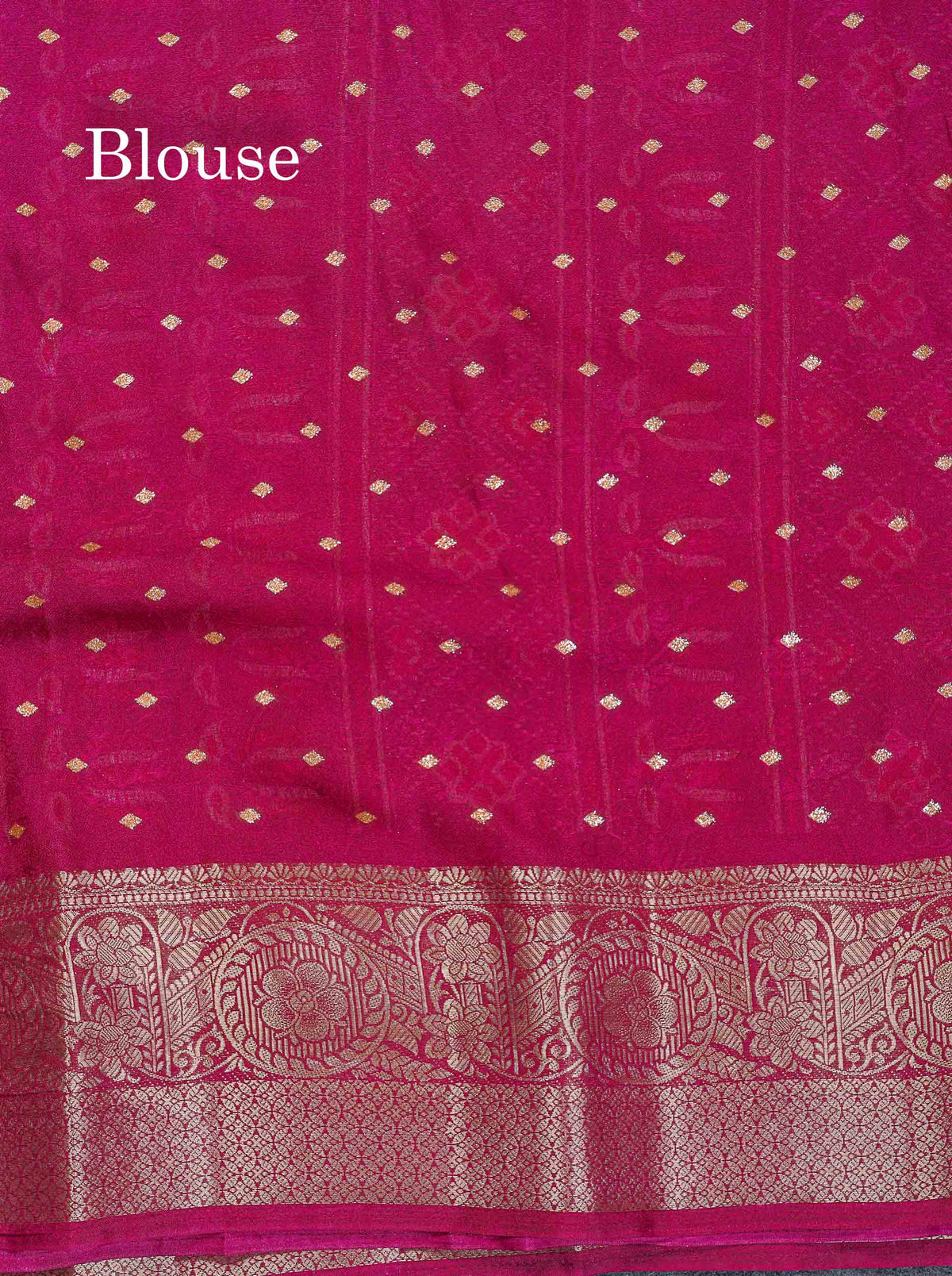 Semi Georgette Saree - Magenta Pink Colour Body With Fancy Border