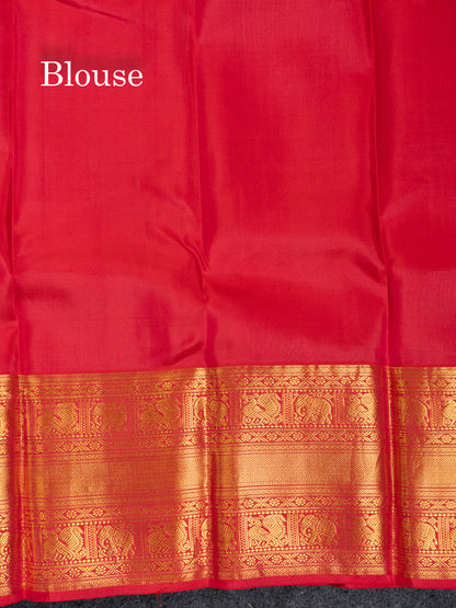 Beautiful Yellow Pure Kanjivaram Silk Saree With Contrast Maroon Traditional Evening Morning Border