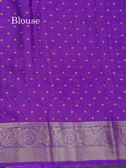 Semi Georgette Saree - Magenta Pink Colour Body With Fancy Border