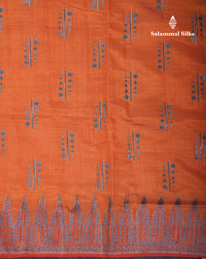 Beautiful Reddish Maroon Semi Raw Silk Saree With Fancy Border