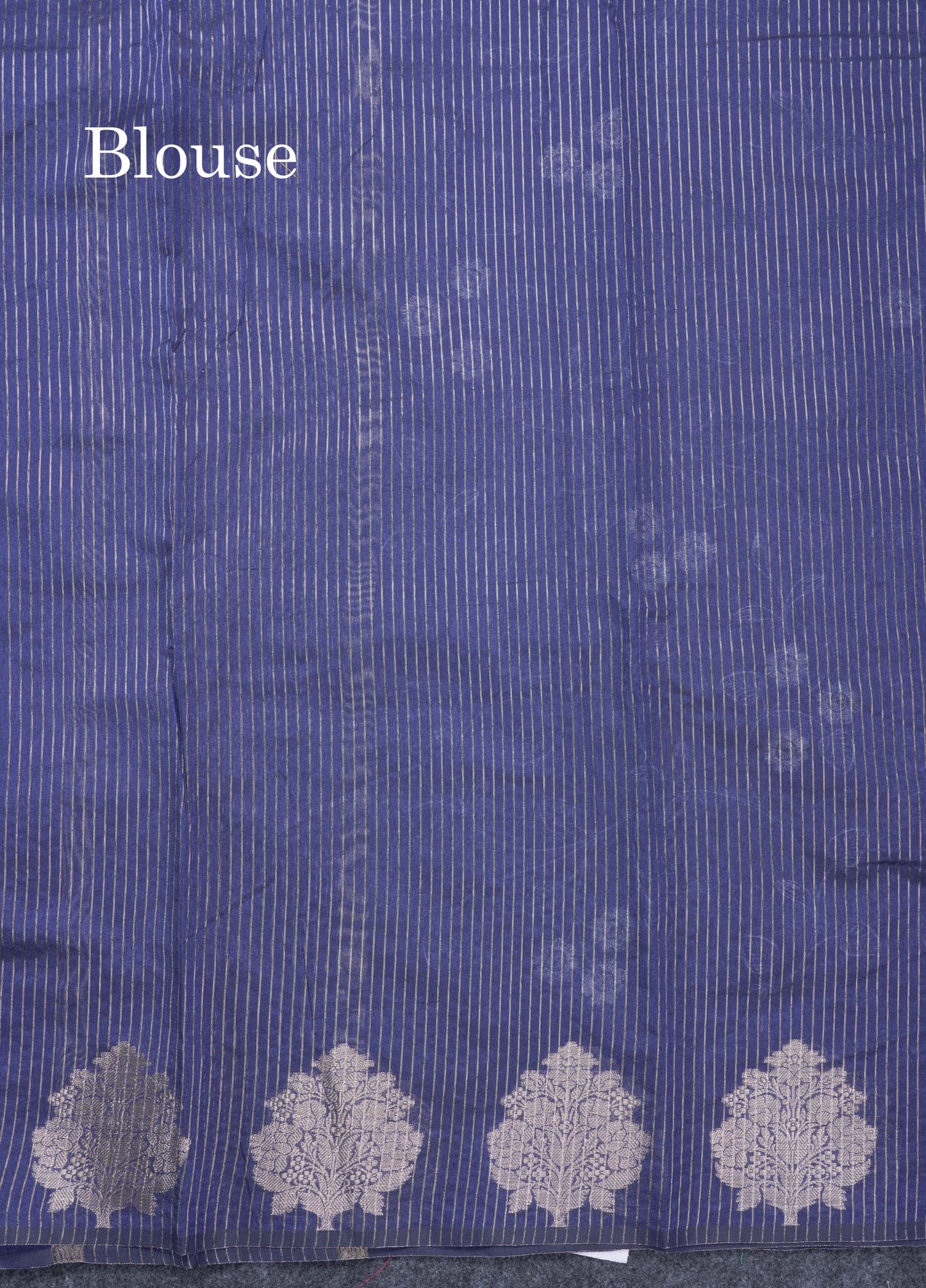 Navy Blue Embroidery Work Cotton Mix Saree With Floral Fancy Border