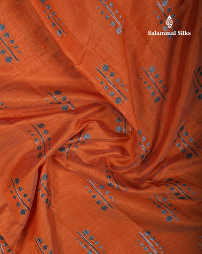 Beautiful Reddish Maroon Semi Raw Silk Saree With Fancy Border