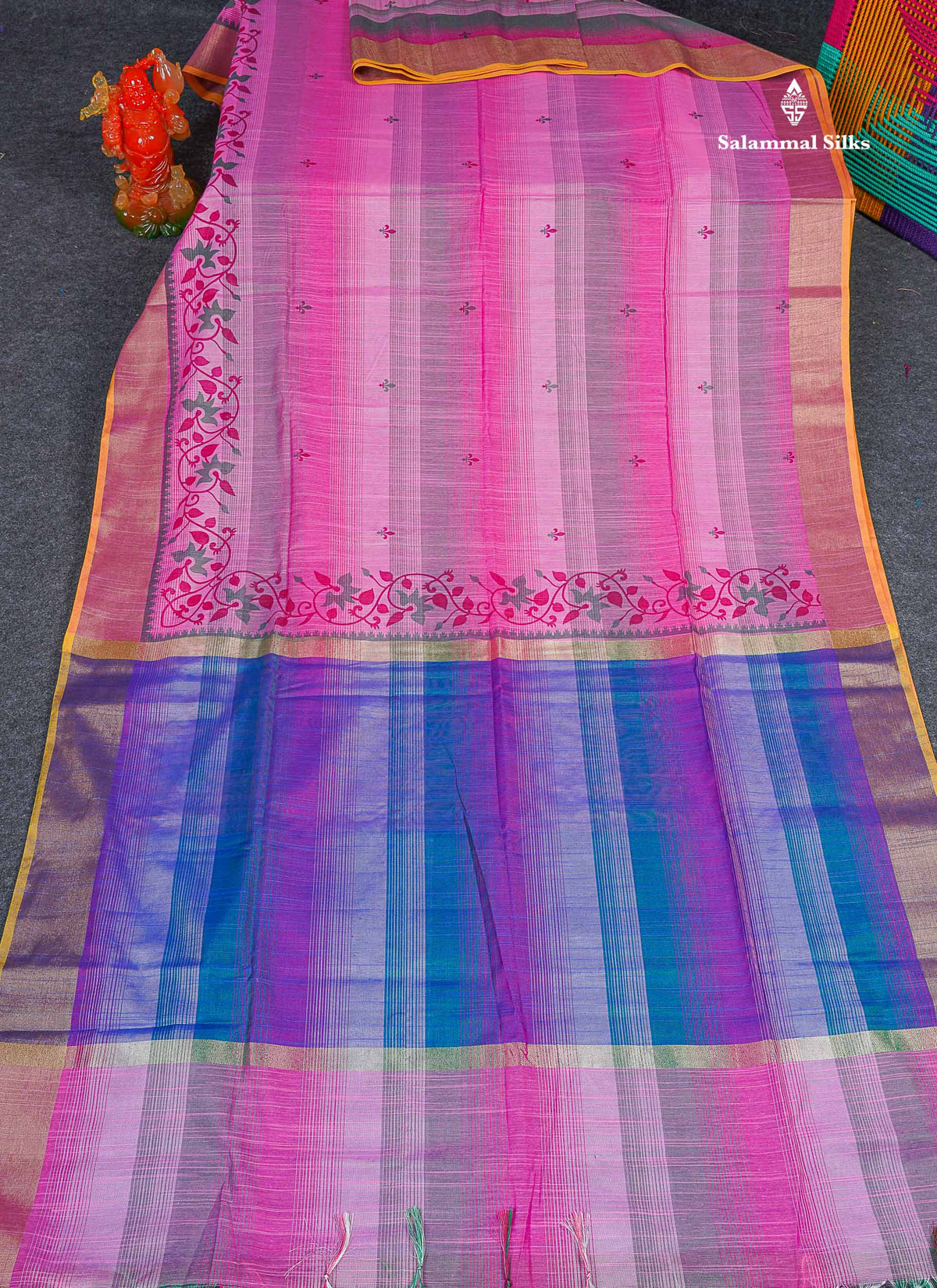 Cotton Mix Saree - Light Pink Colour Body With Fancy Border