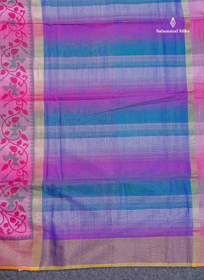 Cotton Mix Saree - Pinkish Orange Colour Body With Fancy Border