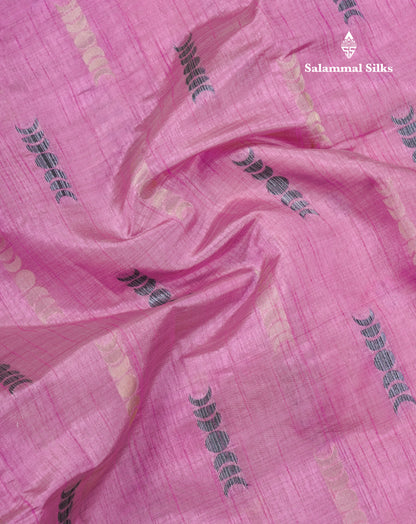 Beautiful Light Pink Semi Raw Silk Saree With Fancy Border
