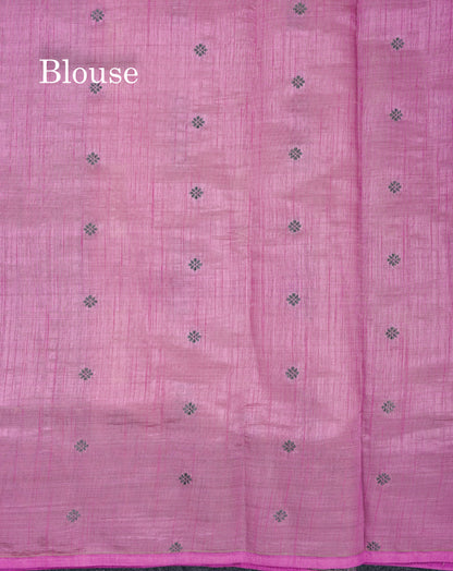 Beautiful Light Pink Semi Raw Silk Saree With Fancy Border