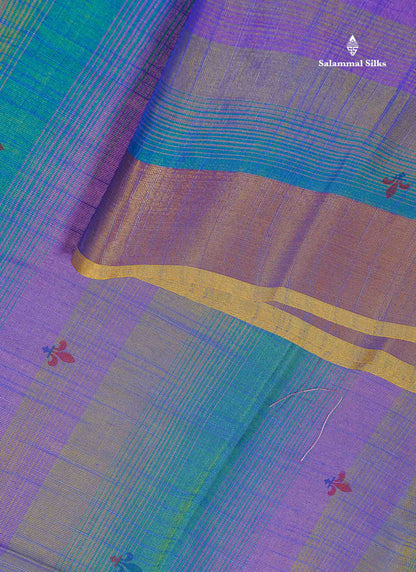 Cotton Mix Saree - Pinkish Orange Colour Body With Fancy Border