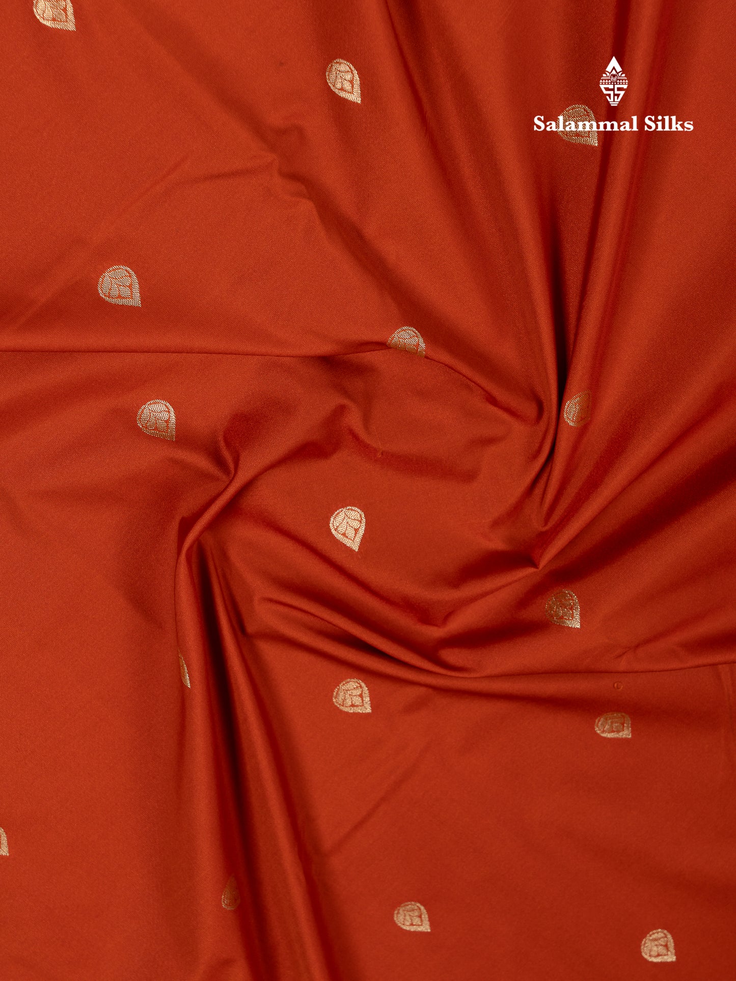 Beautiful Rust Orange Semi Silk Saree With Contrast Dark Brown Traditional Medium Border