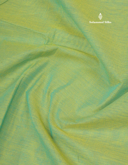 Parrot Green Beautiful Pure Cotton Saree With Contrast Vadamalli Traditonal Gap Border