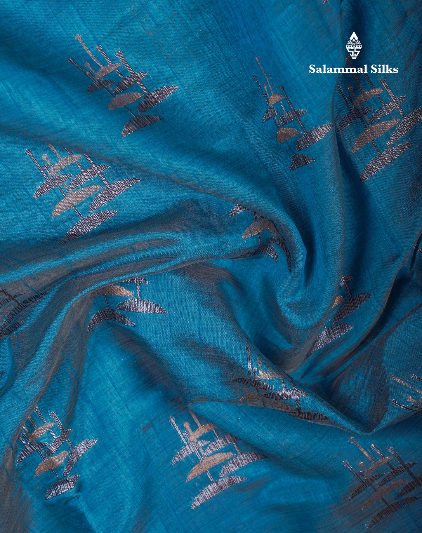 Beautiful Sky Blue Semi Raw Silk Saree With Fancy Border