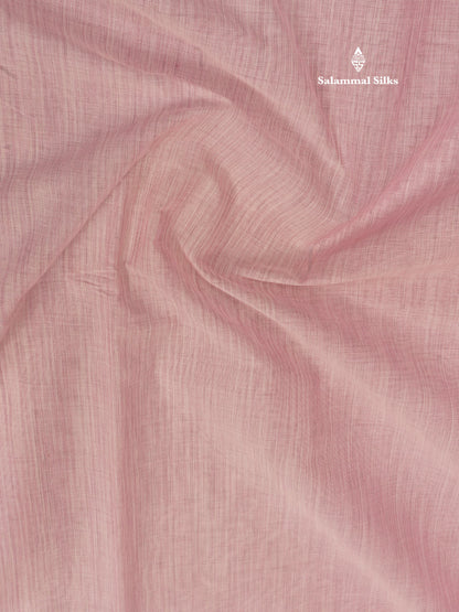 Light Pink Beautiful Pure Cotton Saree With Contrast Dark Maroon Small Temple Border
