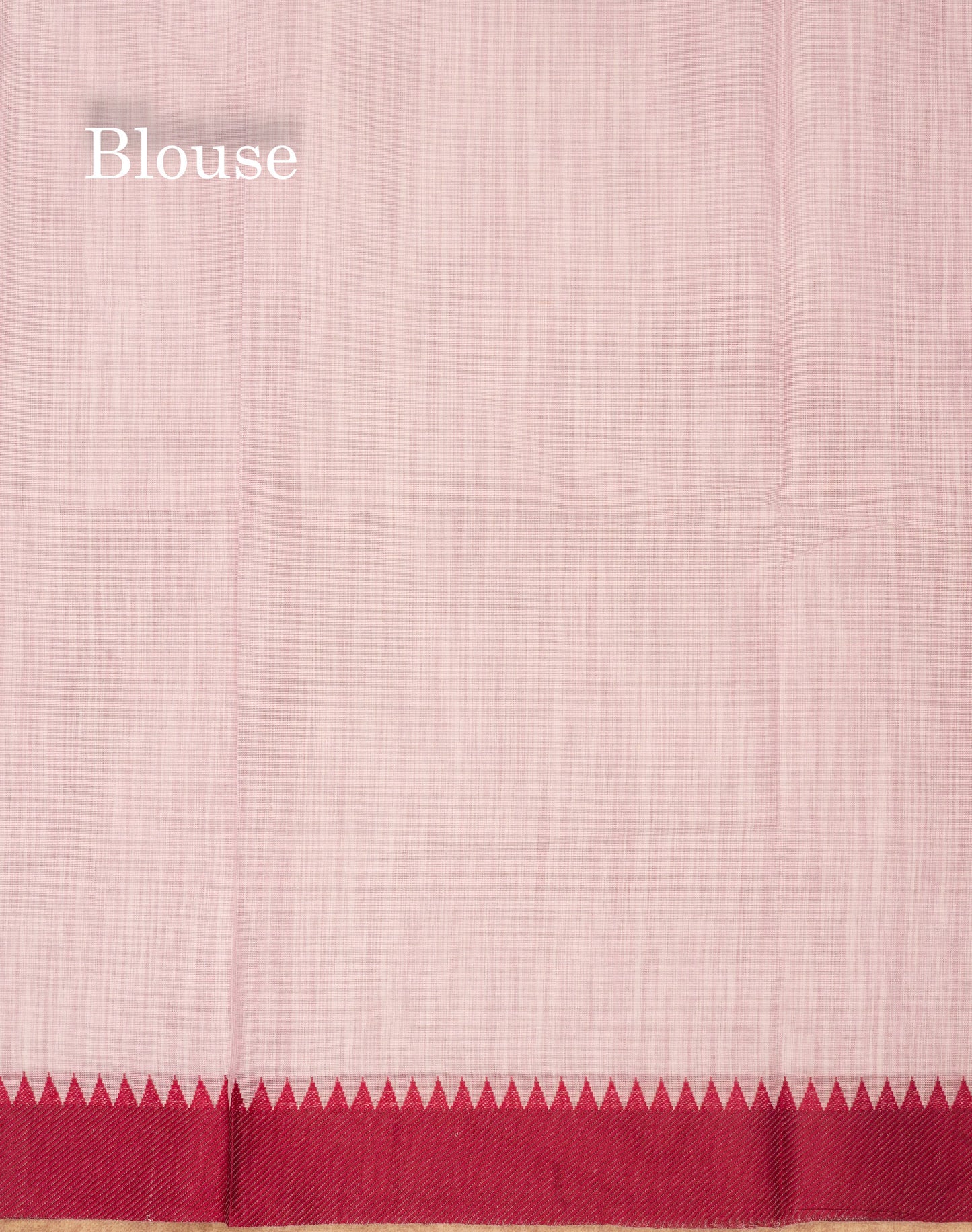 Light Pink Beautiful Pure Cotton Saree With Contrast Dark Maroon Small Temple Border