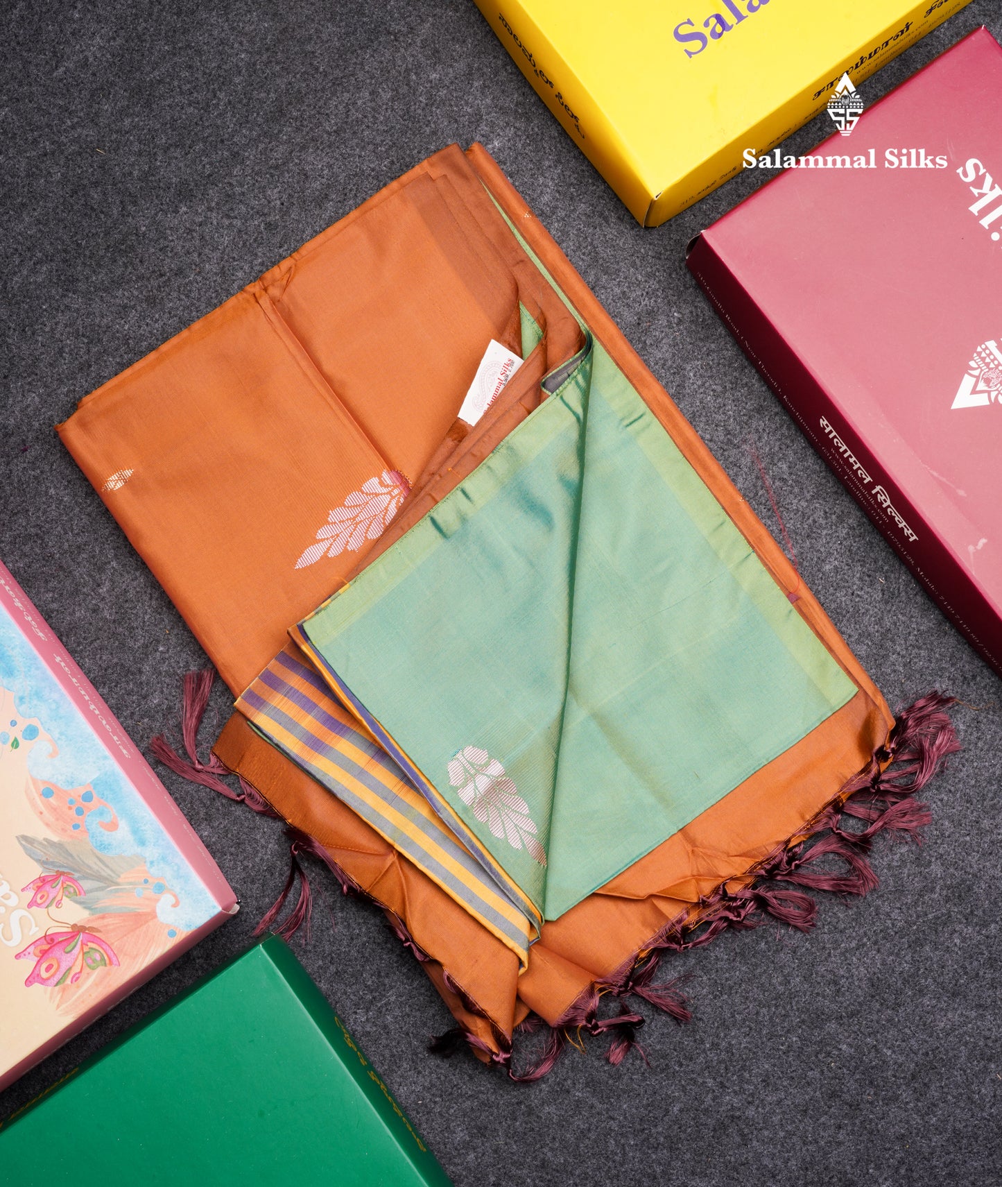 Light Green Banana Pinth Saree (Vaazhainaar Pattu) With Contrast Brown Blouse