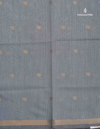 Maheshwari Cotton Saree - Grey Colour Body Zari Butta With Contrast Pink Blouse