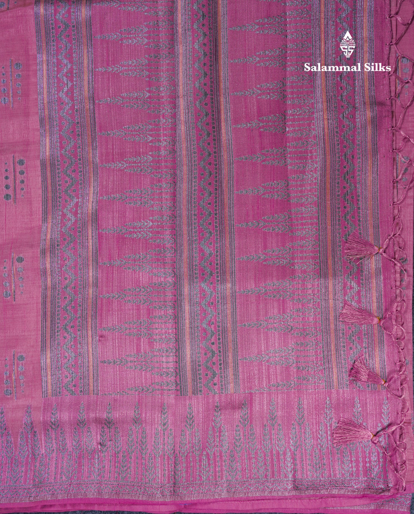 Beautiful Reddish Maroon Semi Raw Silk Saree With Fancy Border